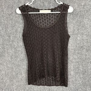 Bette Paige Top Blouse  Womens Size L Brown Chocolate Crochet Y2K Boho Dainty